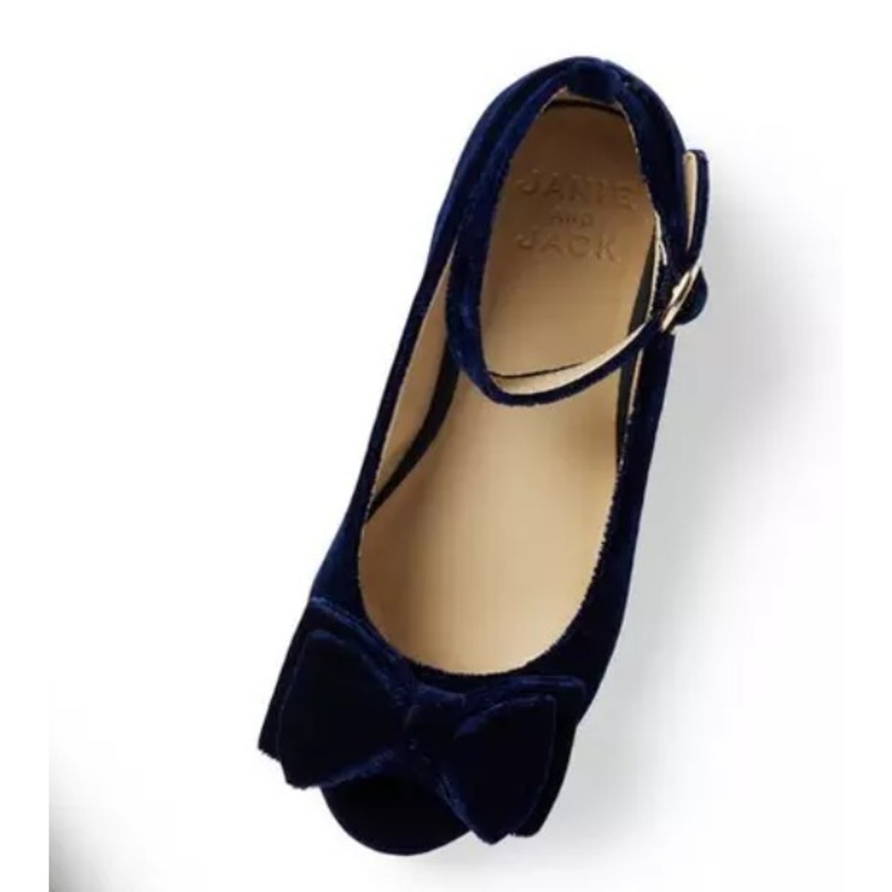 Janie‎ and Jack Velvet Bow Ballet Flat Size 10 - Picture 2 of 2